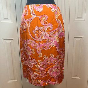 Ann Taylor Silk Paisley Skirt Size 8